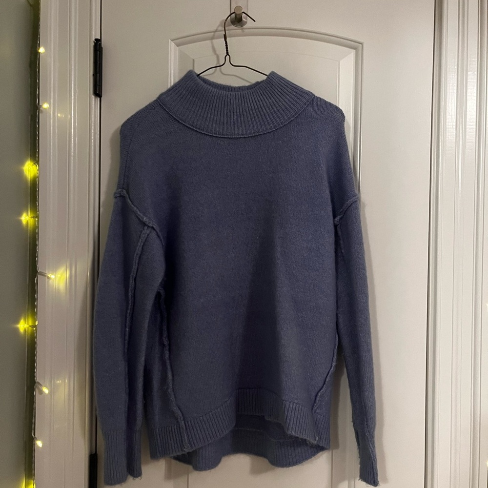 Cozy Crown and Ivy Blue/ Purple Turtleneck Sweater